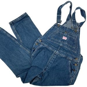 Vintage 90s Key Women's size 12 Tall medium wash Blue denim jean overalls bibs